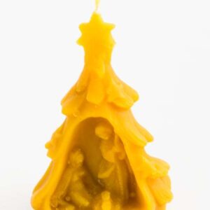 Svíčka ve tvaru Betlému ze 100% včelího vosku, 8 cm