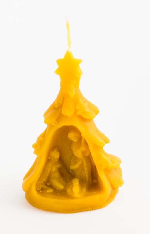 Vánoční svíčka z pravého včelího vosku ve tvaru Betlému