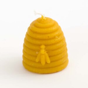 Svíčka ve tvaru úlu ze 100% včelího vosku – malá, 4 cm